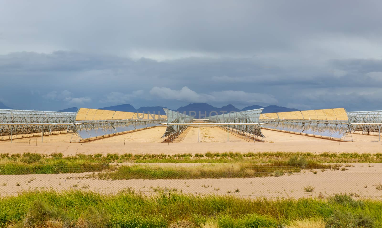 Alternative electricity energy solar collector on Arizona desert renewable energy