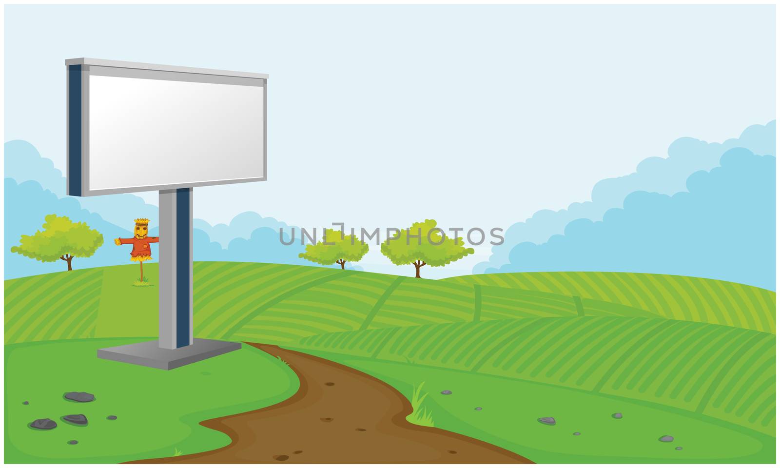 mock up illustration of empty bill board advertising on road side view by aanavcreationsplus