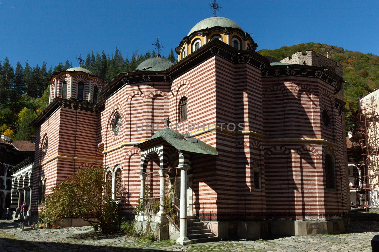 Rila Mountains, Bulgaria - 8 October 2017: Main Church Nativity of the Virgin Mother