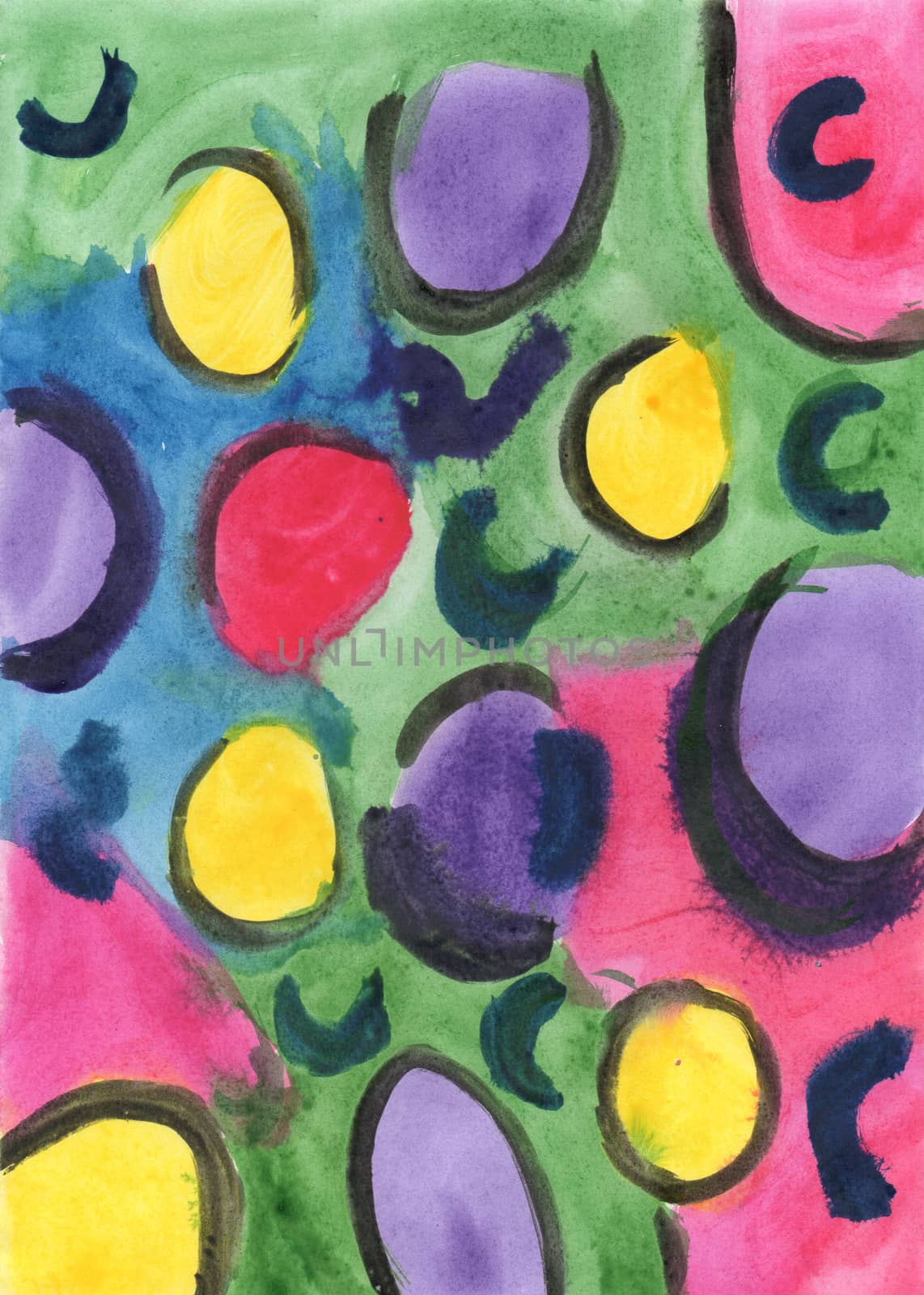 abstract multicolored spots on white background