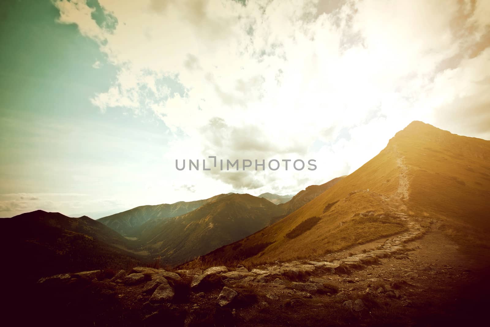 Mountains. Fantasy abstract nature landscape. Nature conceptual image.