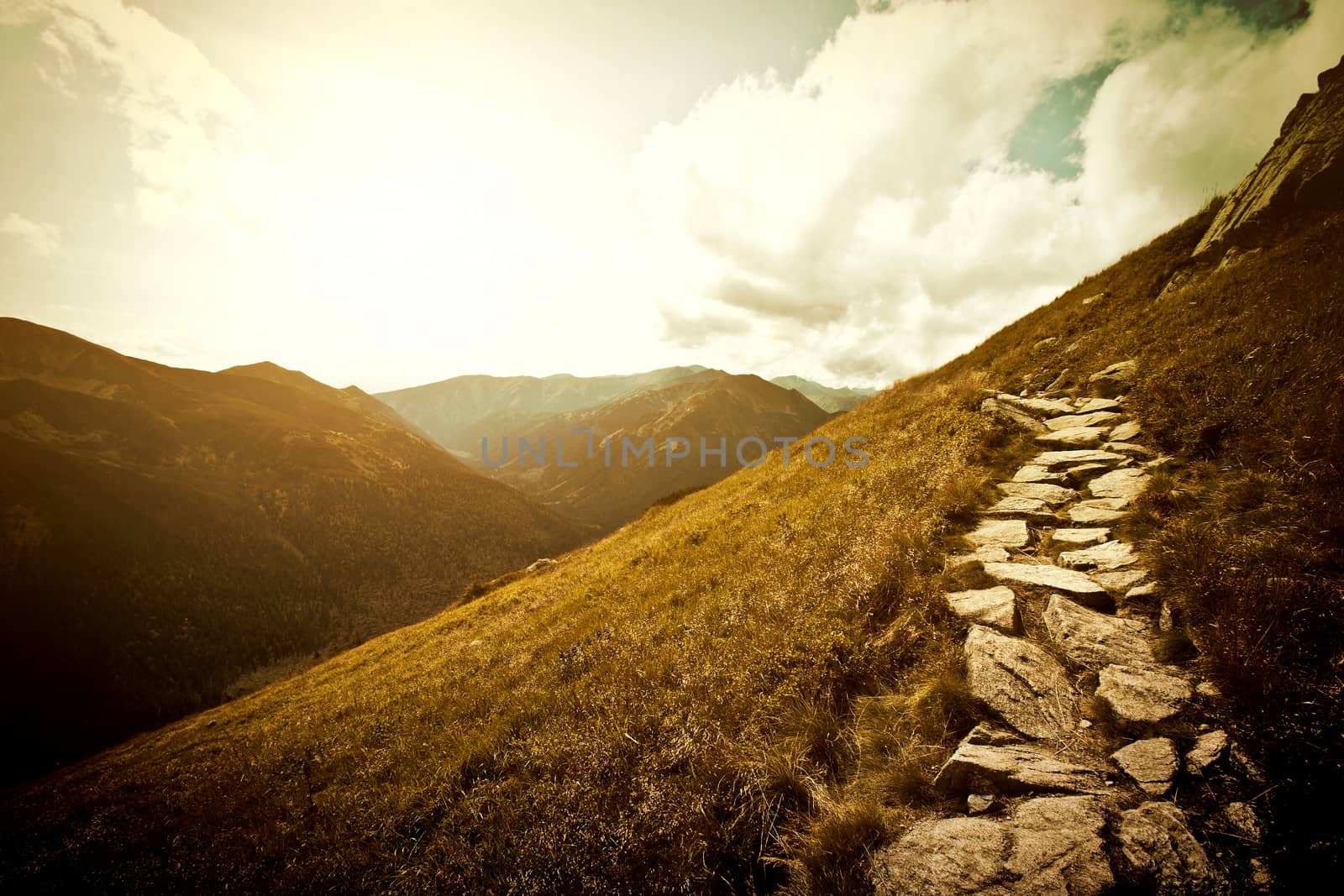 Mountains. Fantasy abstract nature landscape. Nature conceptual image.