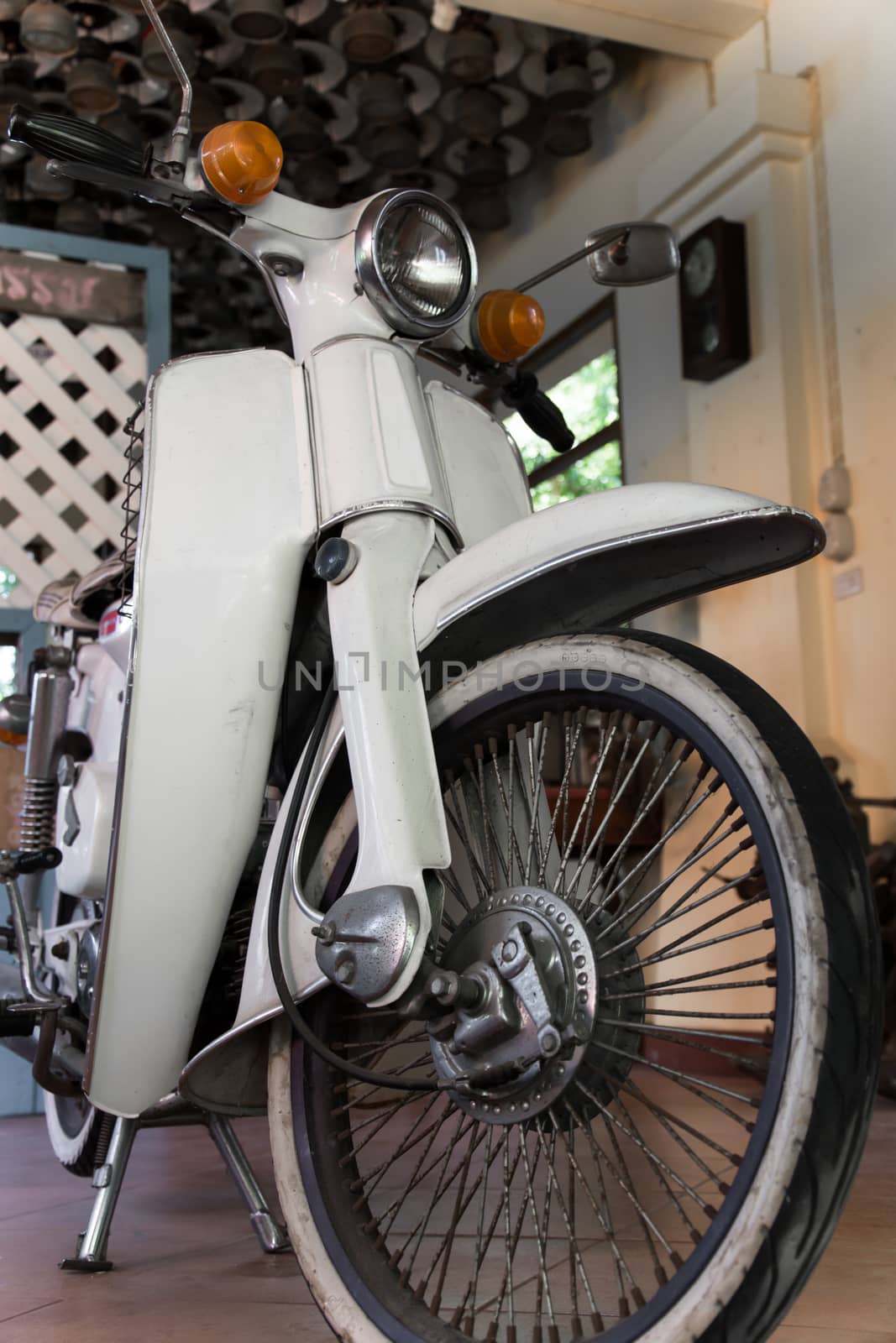 vintage Motorcycle detail in the room