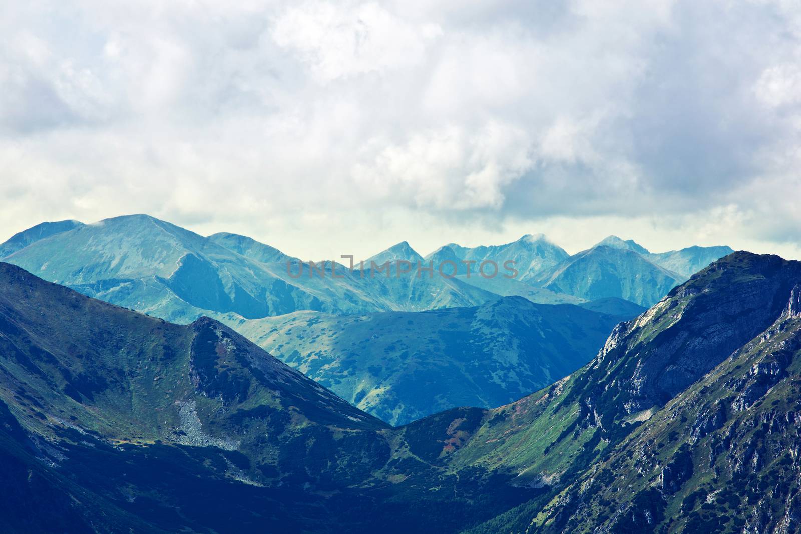 Fantasy and colorfull mountains nature landscape. Nature conceptual image.