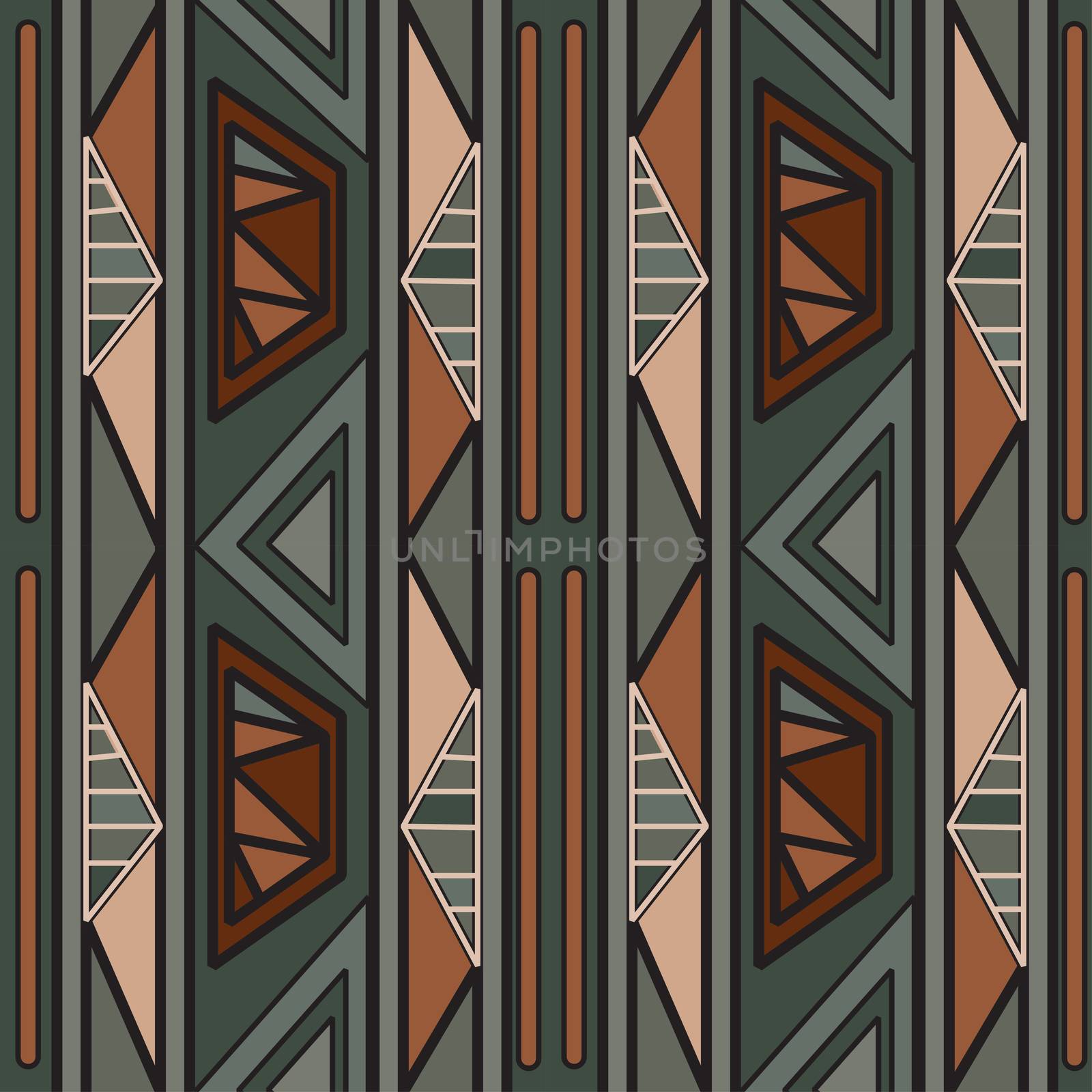 Colorful abstract decorative ethnic seamless pattern. Folk ornament. Lace. Batik. Geometric background. Fabric, textile design. Endless print texture. Wallpaper - vector
