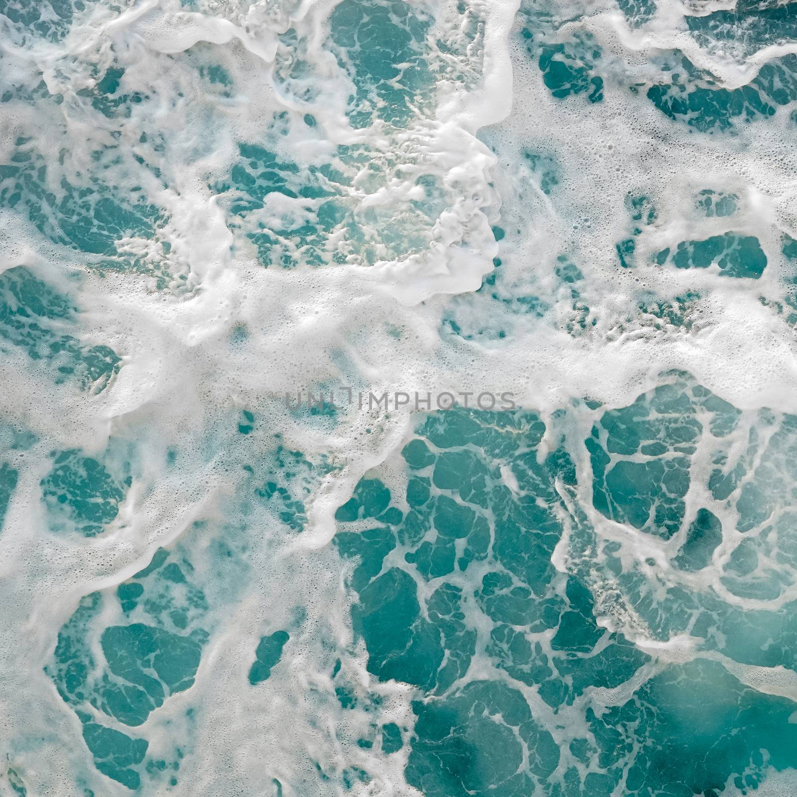 Beautiful clear blue ocean wave. (Top View)