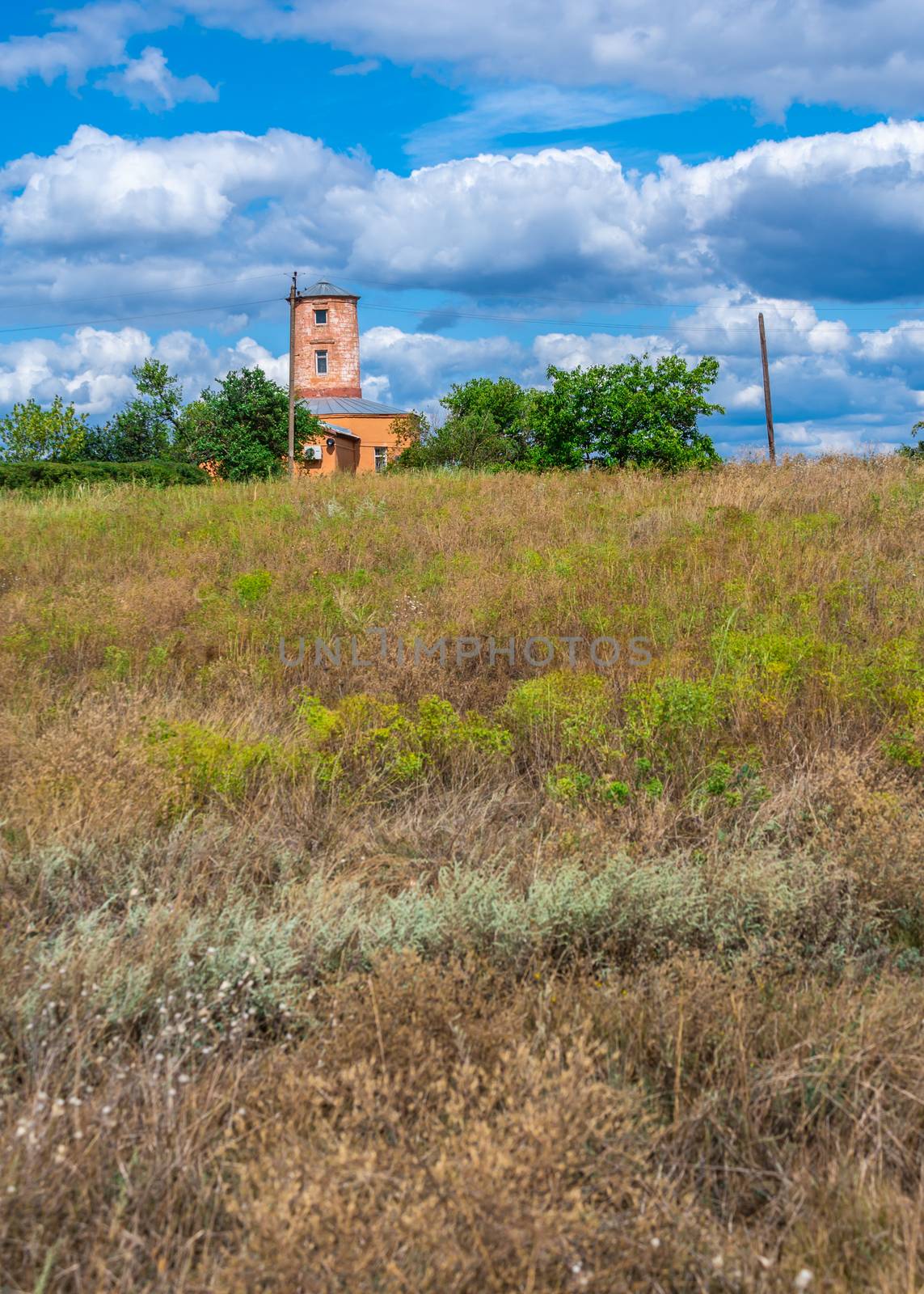 Parutino, Ukraine 08.17.2019. Ancient greek colony Olbia on the banks of the Southern Bug River in Ukraine on a cloudy summer day.