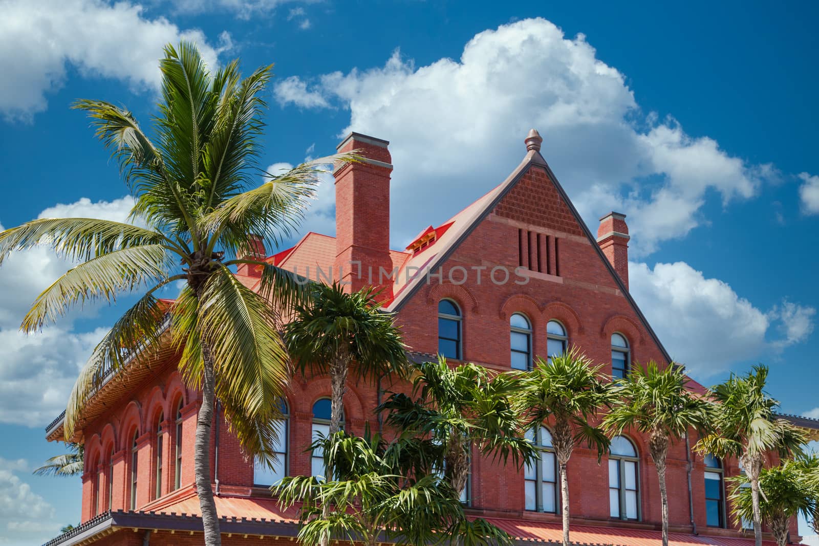 An old red brick building in Key West