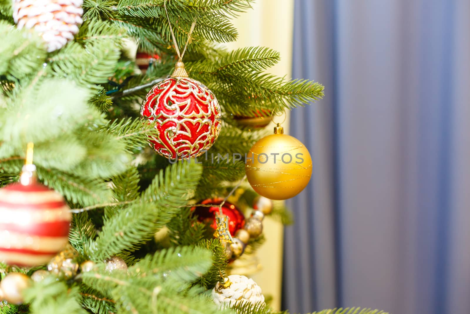 A close up of a christmas tree. High quality photo