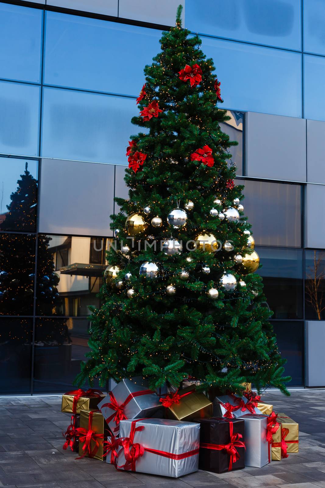 A person standing in front of a building. High quality photo