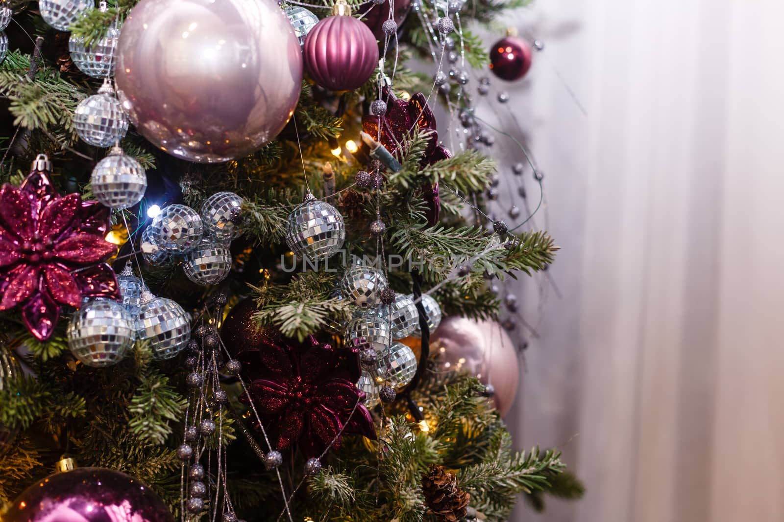 A close up of a christmas tree. High quality photo