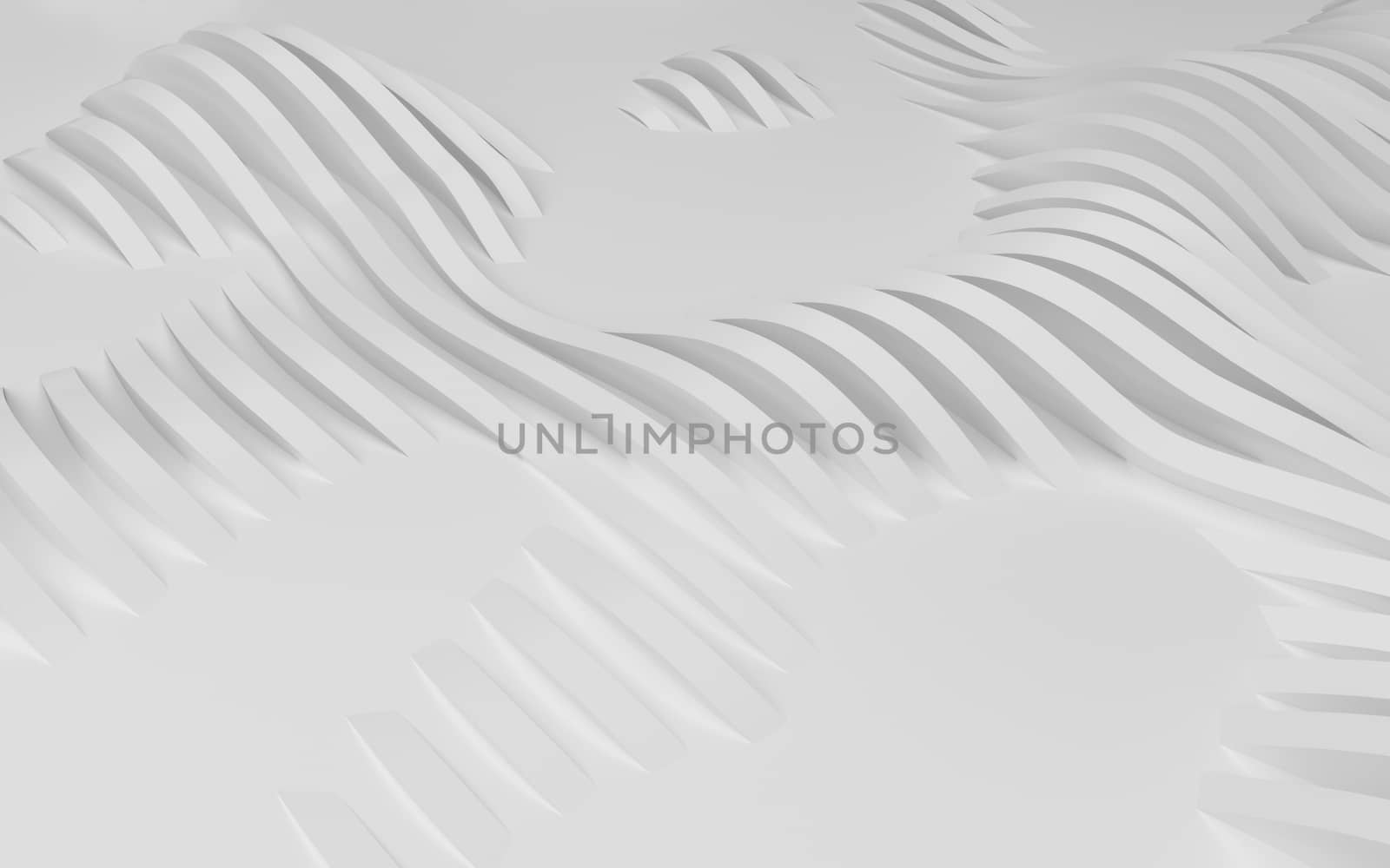 Abstract Curved Shapes. White Circular Background. Abstract background. 3d illustration