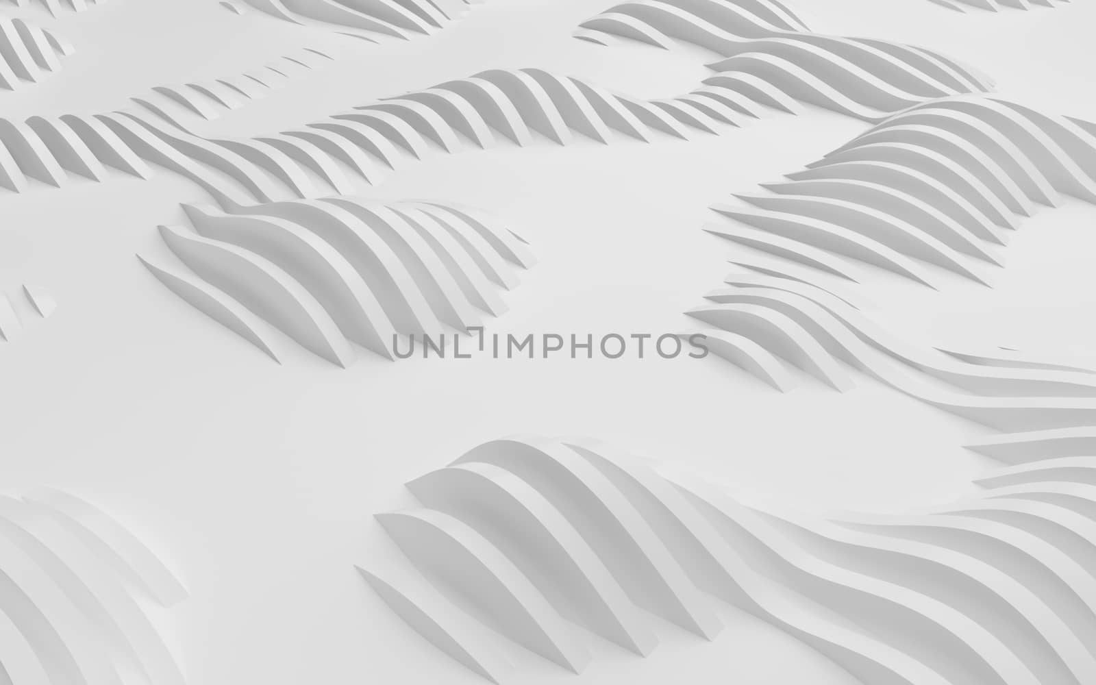 Abstract Curved Shapes. White Circular Background. Abstract background. 3d illustration