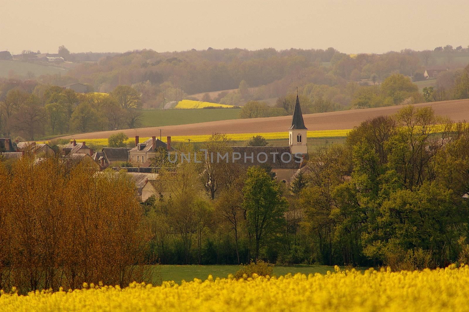 Rural village in the Indre department of Loire Valley, France