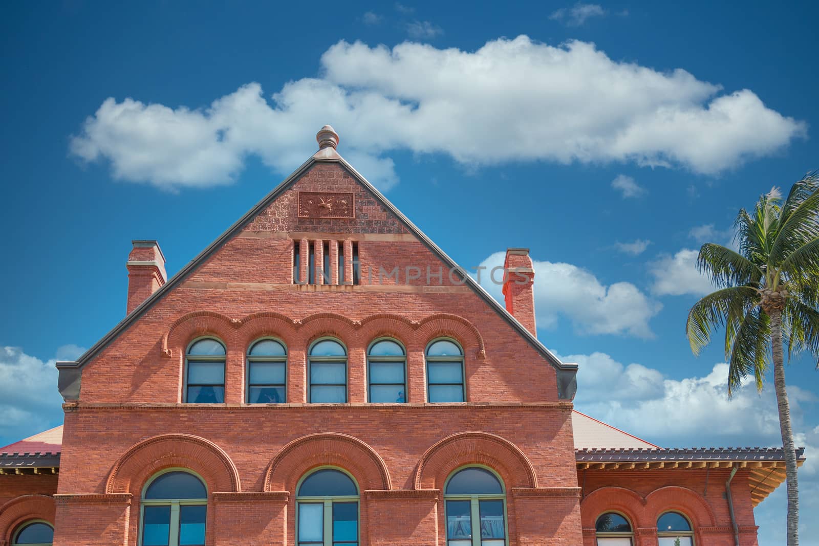 An old red brick building in Key West