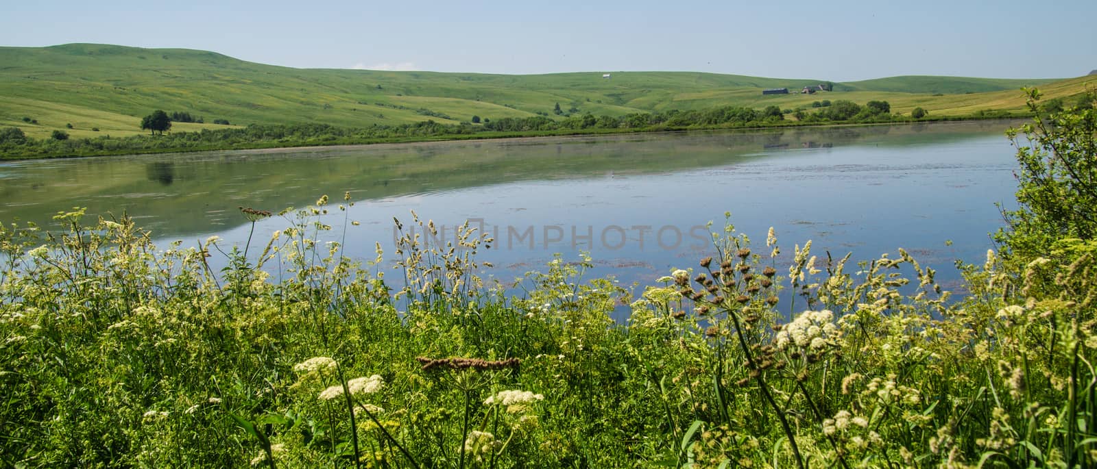 lake of godivelle in puy de dome in france