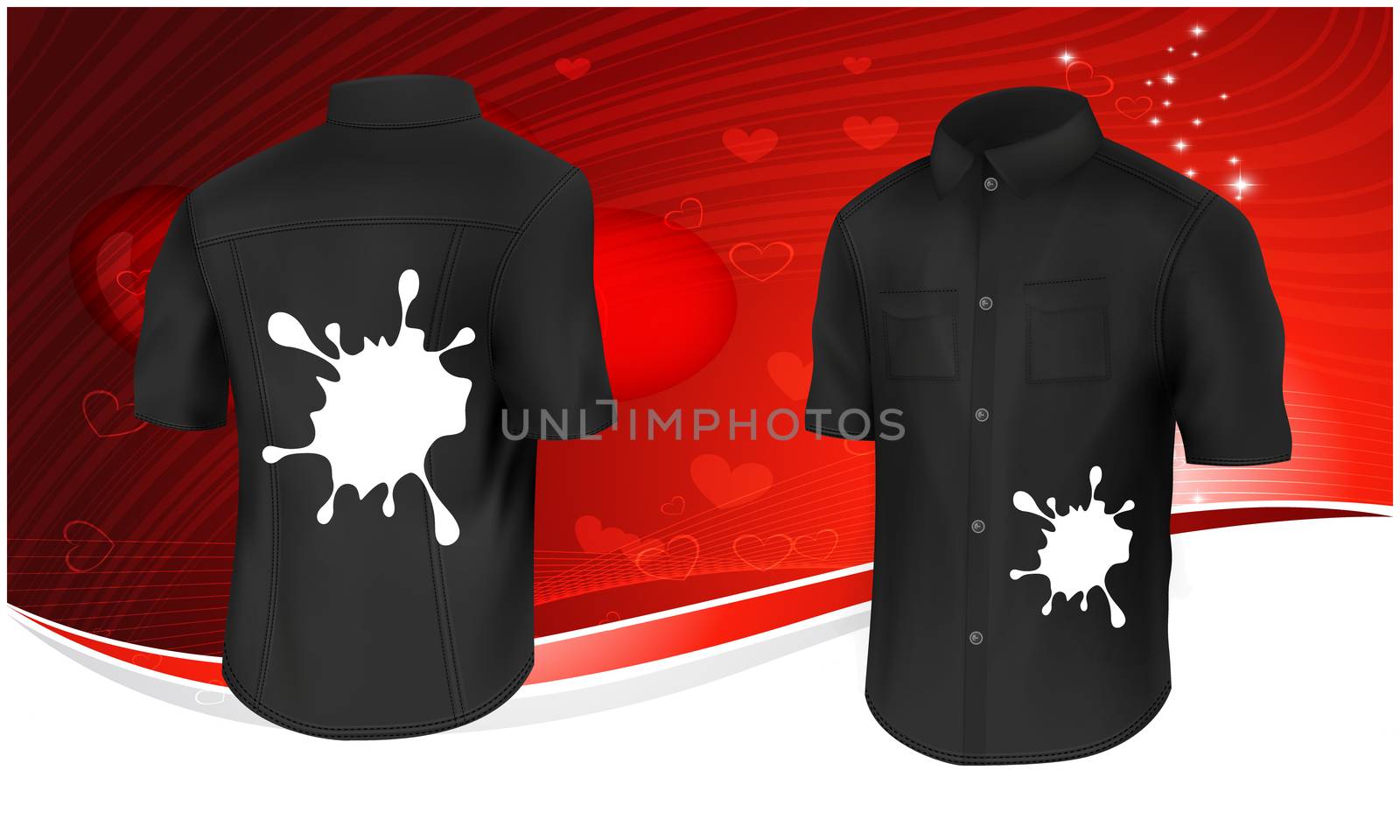 mock up illustration of male wear on abstract background