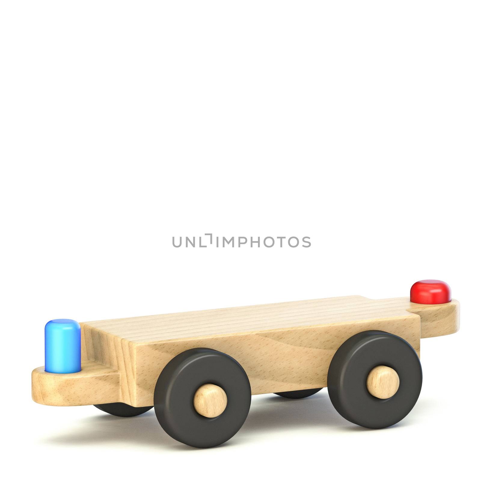 Wooden train empty wagon 3D by djmilic