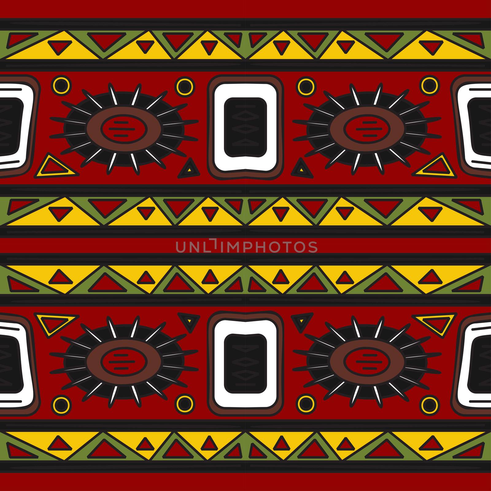 Seamless abstract ethnic pattern, tribal background. Seamless pattern can be used for wallpaper, web page background, others. Bright vector tribal texture.