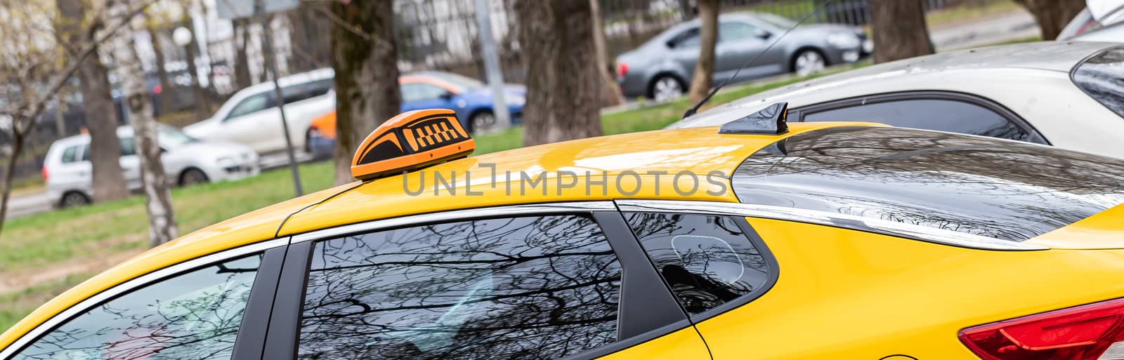 Taxi Cab Car Roof Sign Close Up by bonilook