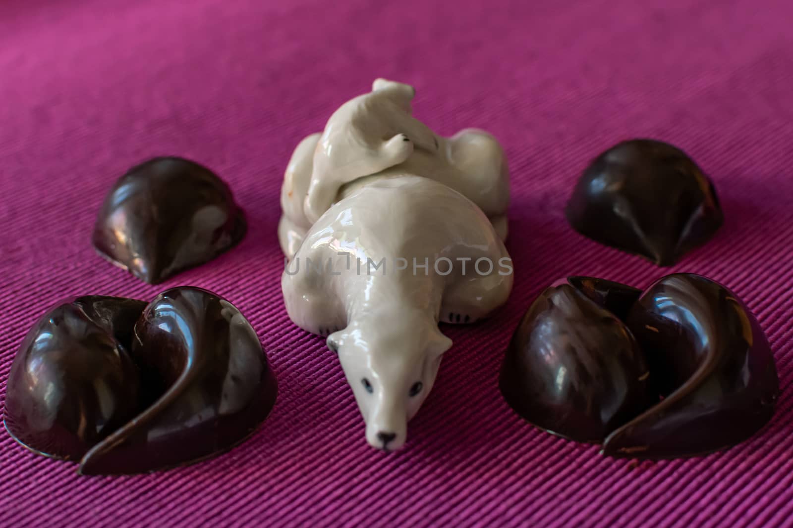 home-made chocolate candy, also know as chocolate bon-bons, gift for Valentine's Day or other holidays