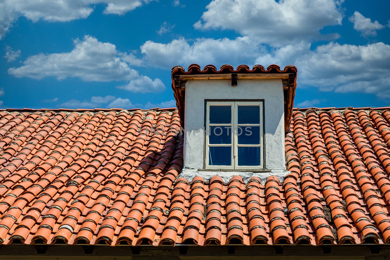Dormer and Red Tile Roof by dbvirago
