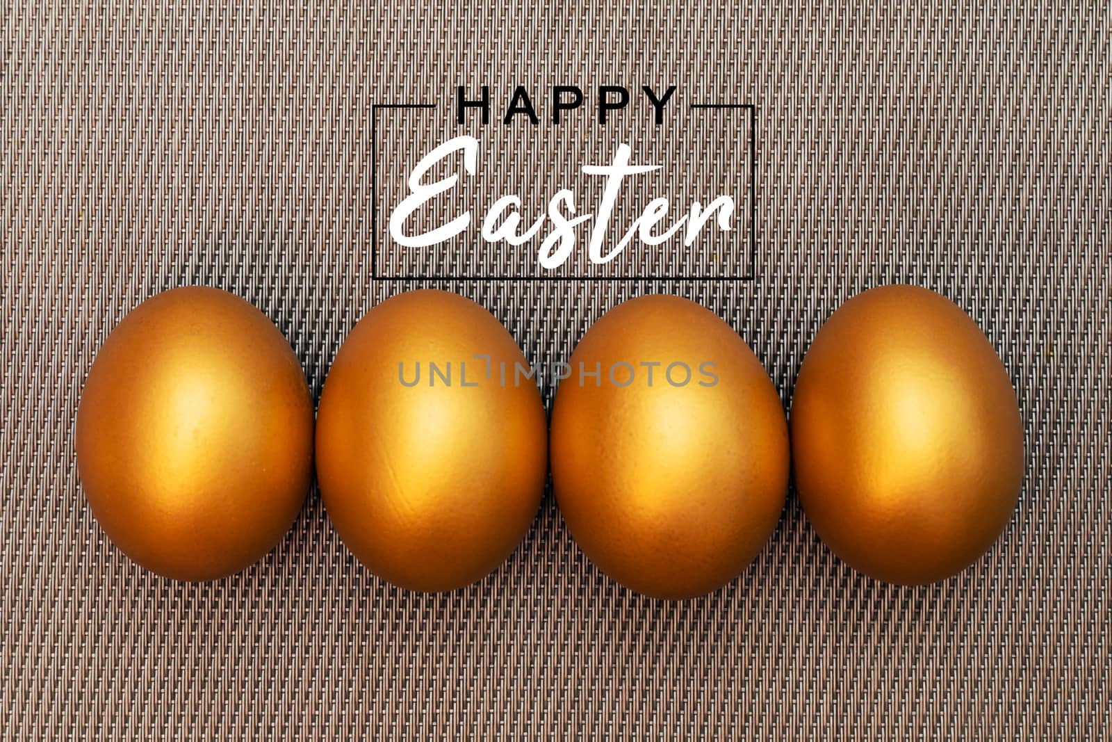Golden Easter egg, happy Easter sunday hunt holiday decorations