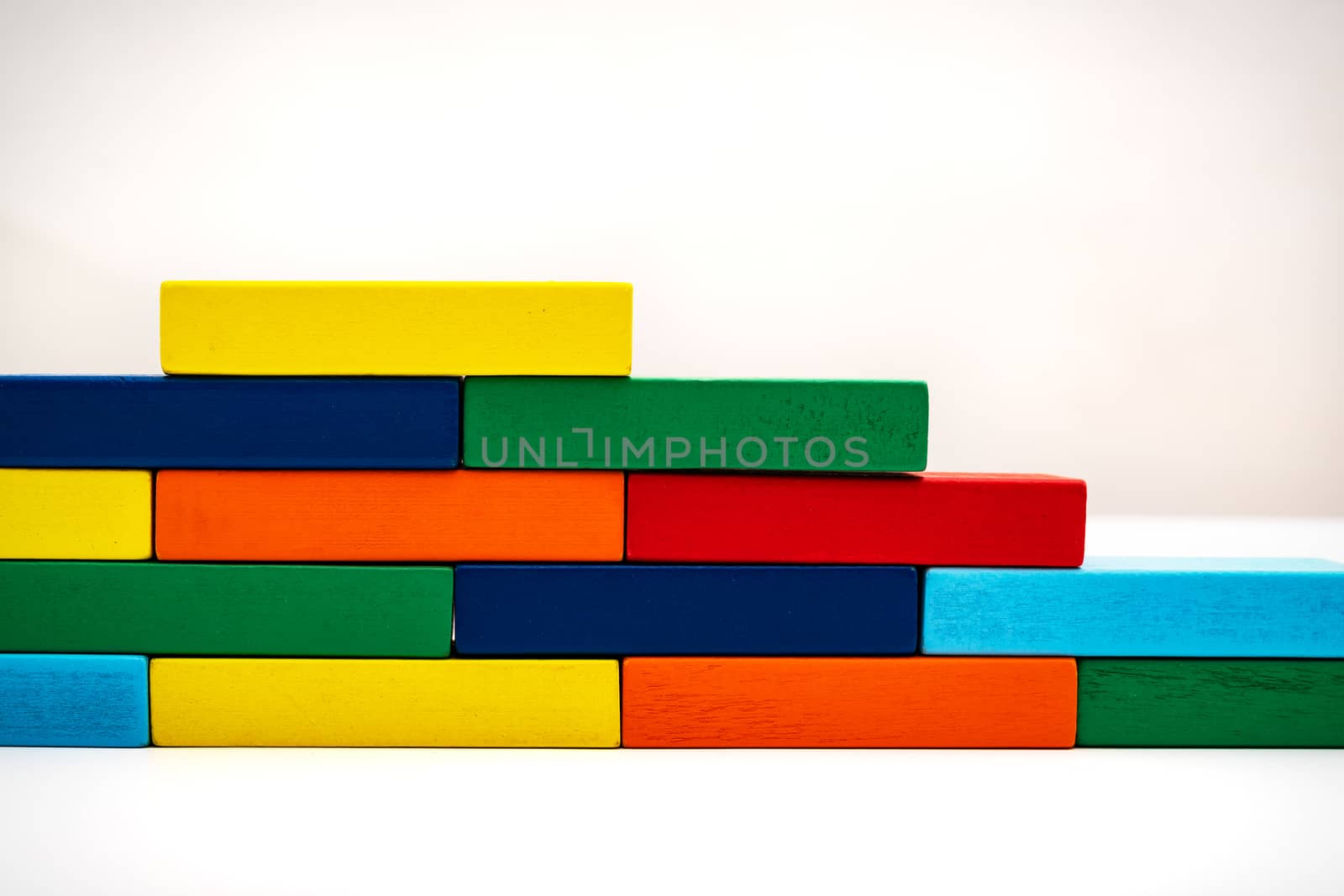 Group, diversity, united concept. wooden block stack on white backgound