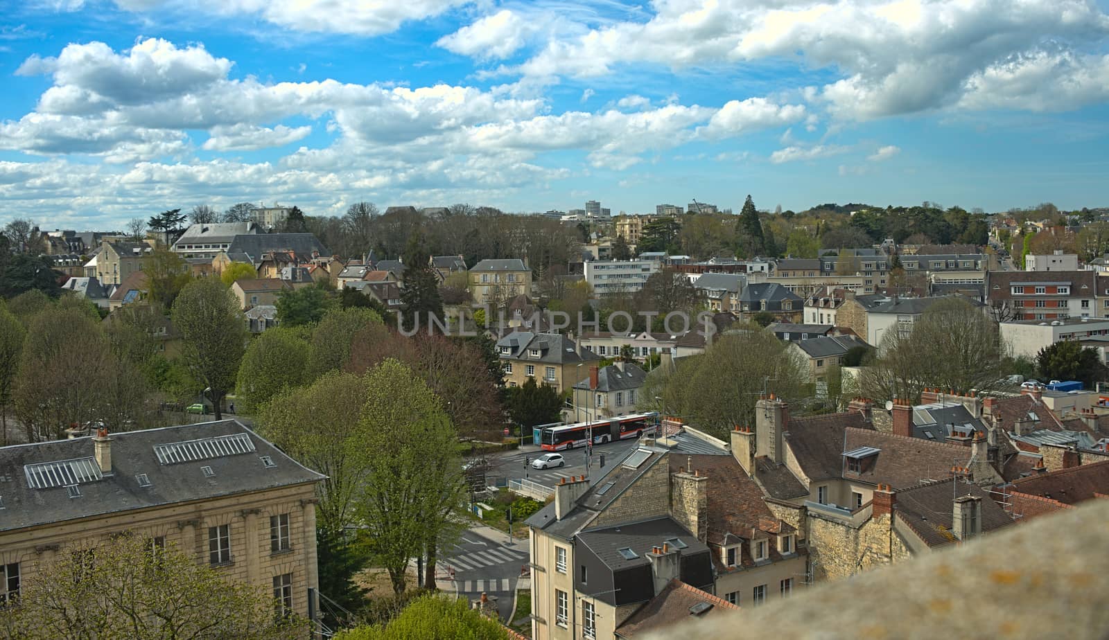 Cityscape of French city Caen on a clear day by sheriffkule