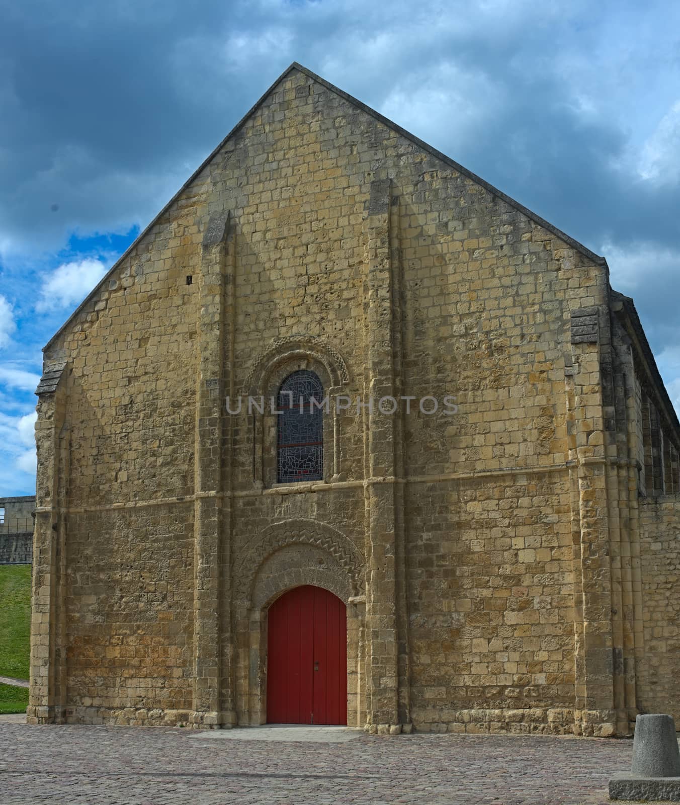 Front view at gothic style catholic church at Caen citadel, France by sheriffkule