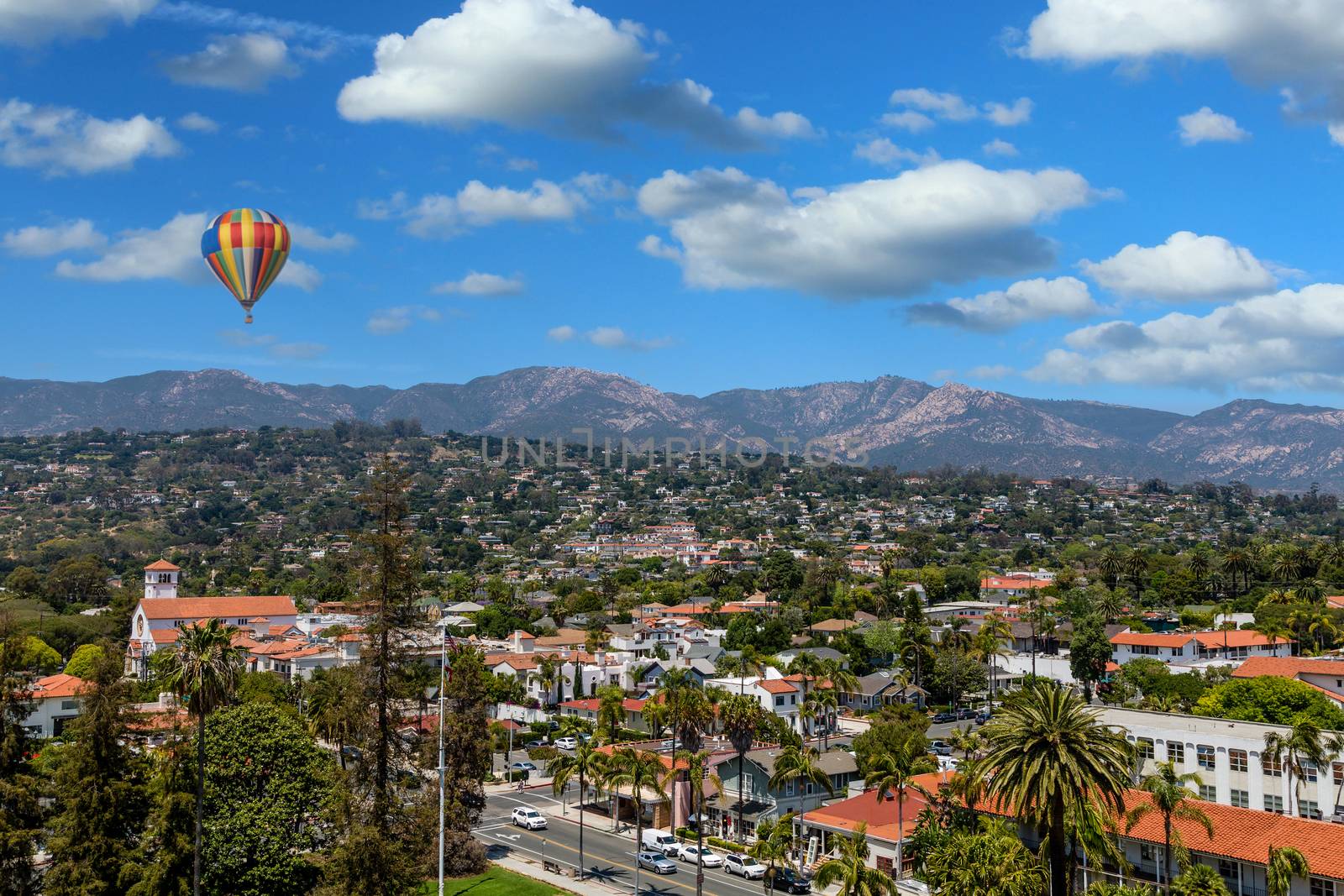 Tile rooftops of Santa Barbara California