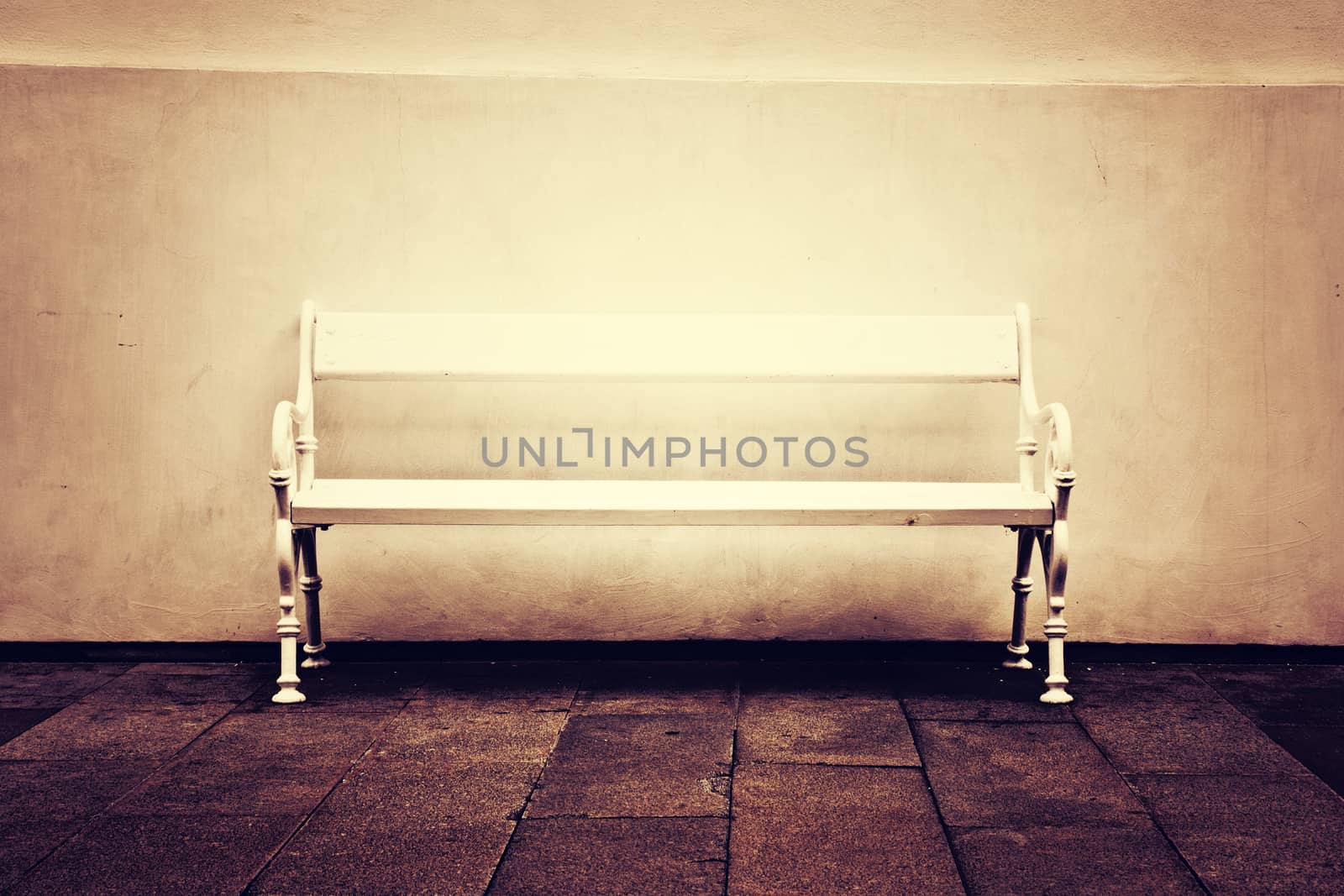 White lonely bench. by satariel