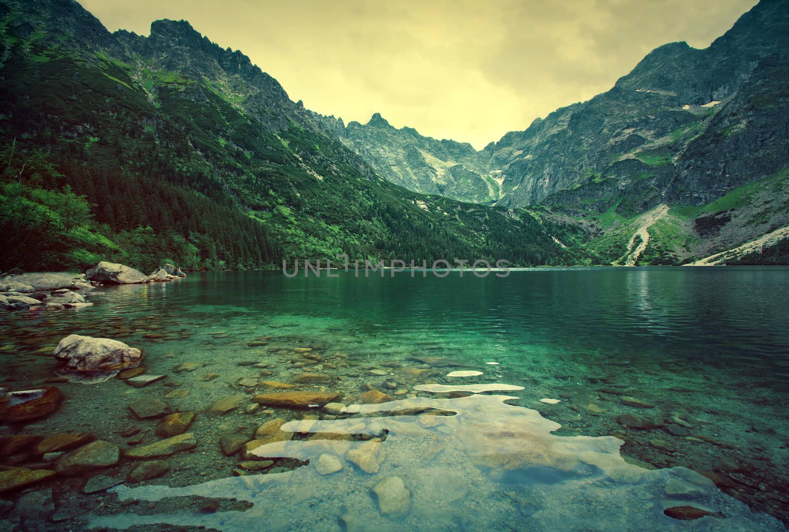 Lake in mountains. by satariel