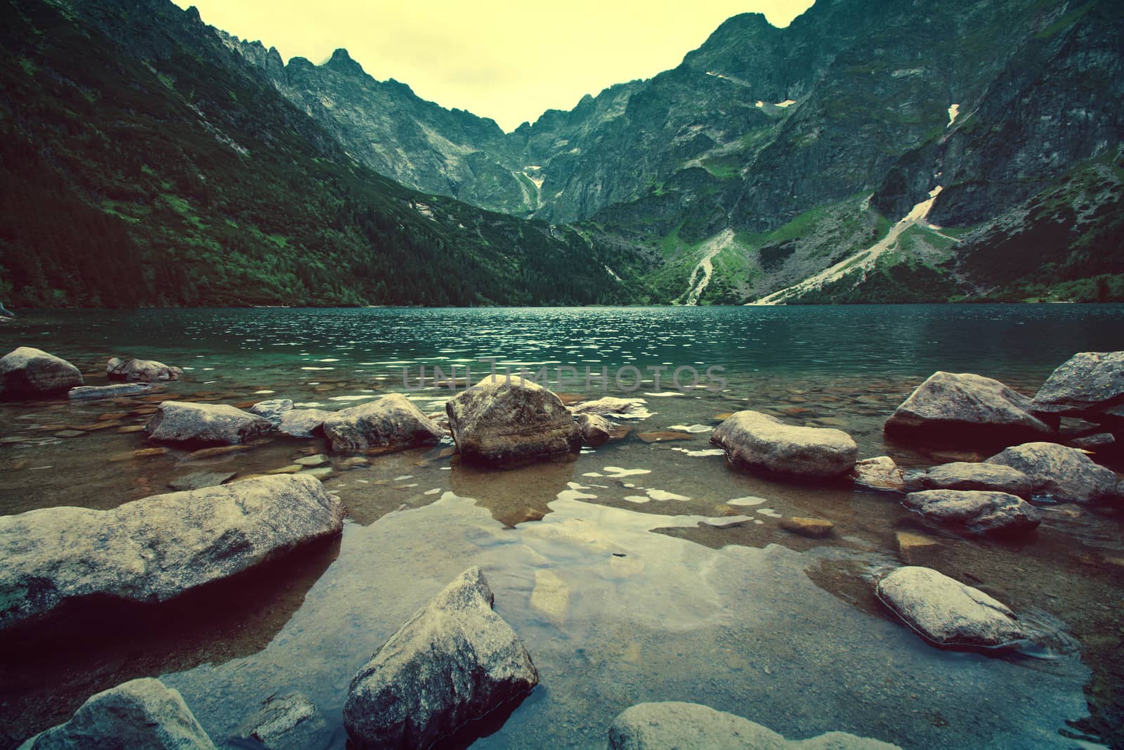 Lake in mountains. by satariel