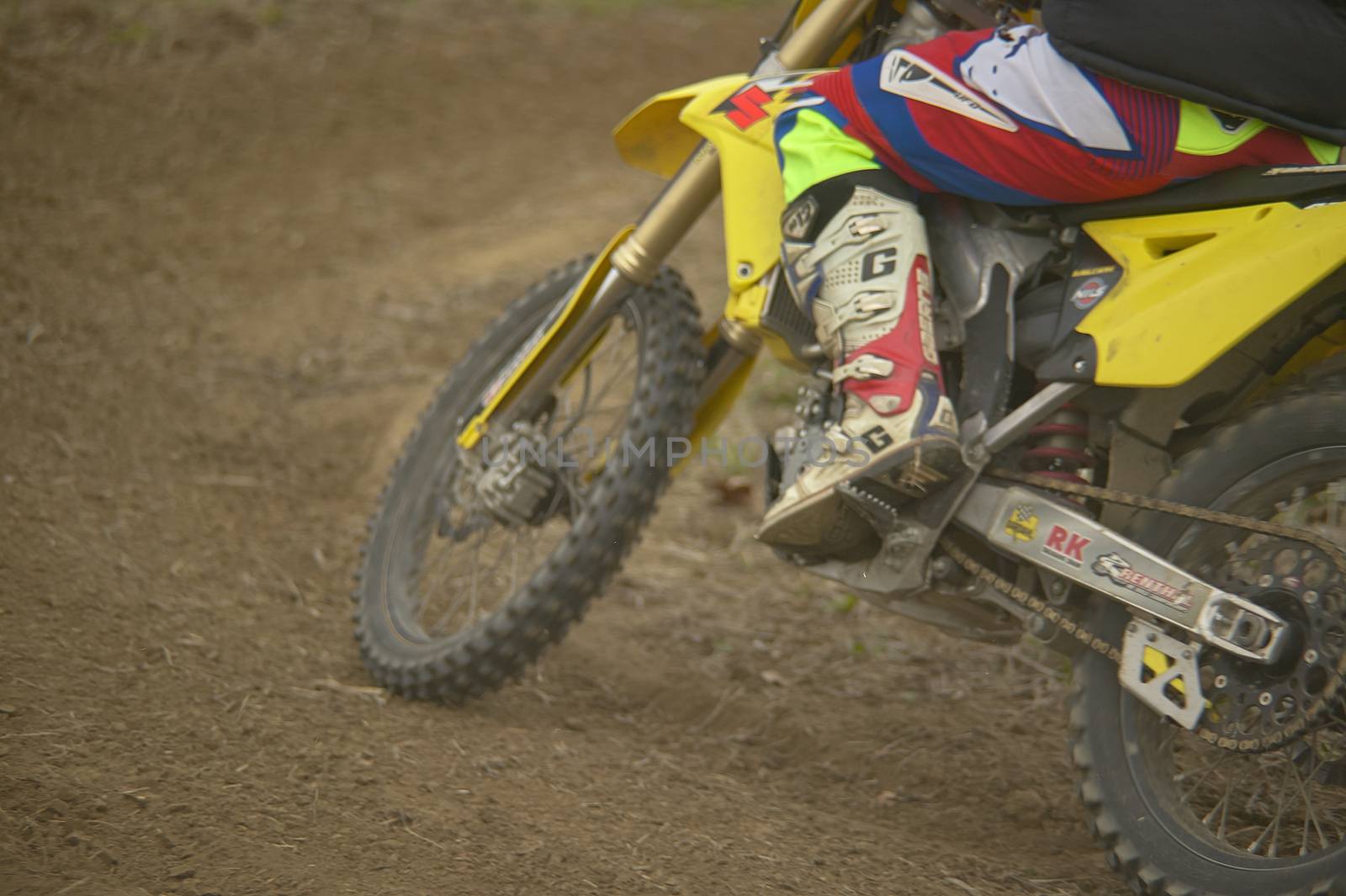 GAVELLO, ITALY 24 MARCH 2020: Enduro race in Countryside