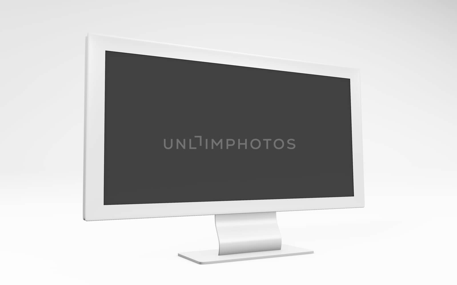 3d rendering of a tv set white colored isolated on white by F1b0nacci