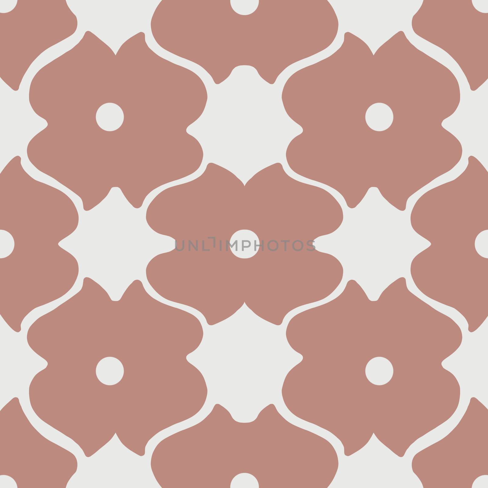 Hand drawn simple pattern element with ethnic motif in umber colors