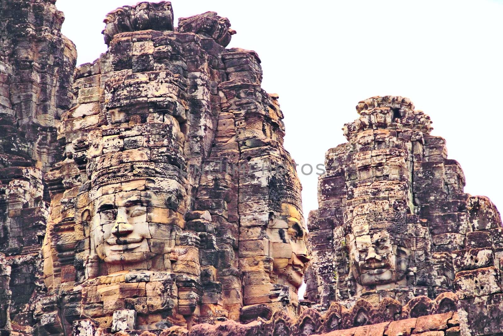 Bayon temple angkor thom, angkor wat, siem reap cambodia