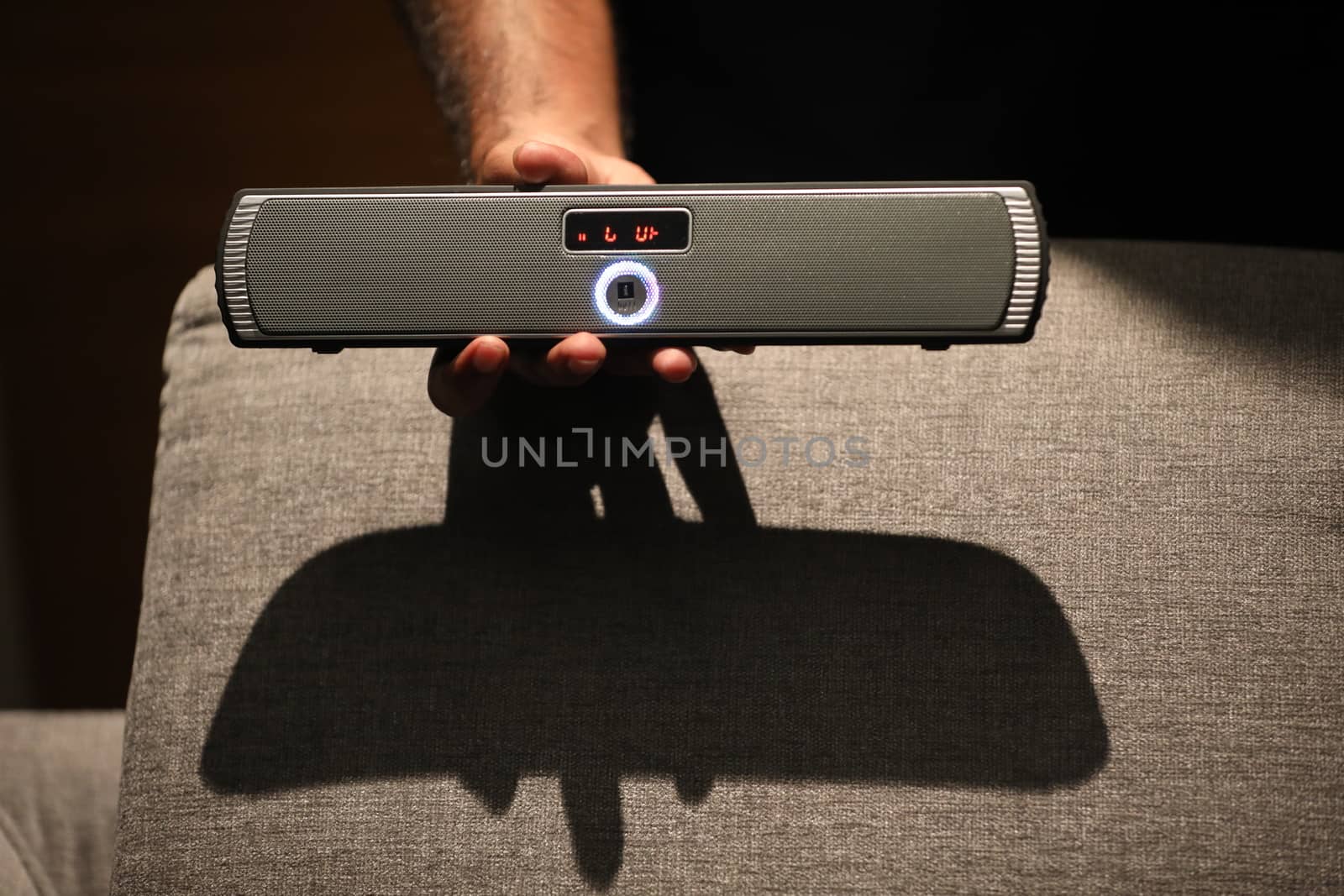 Male hand with Speaker