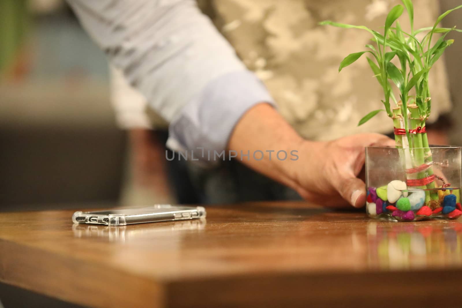 Male hand with cup