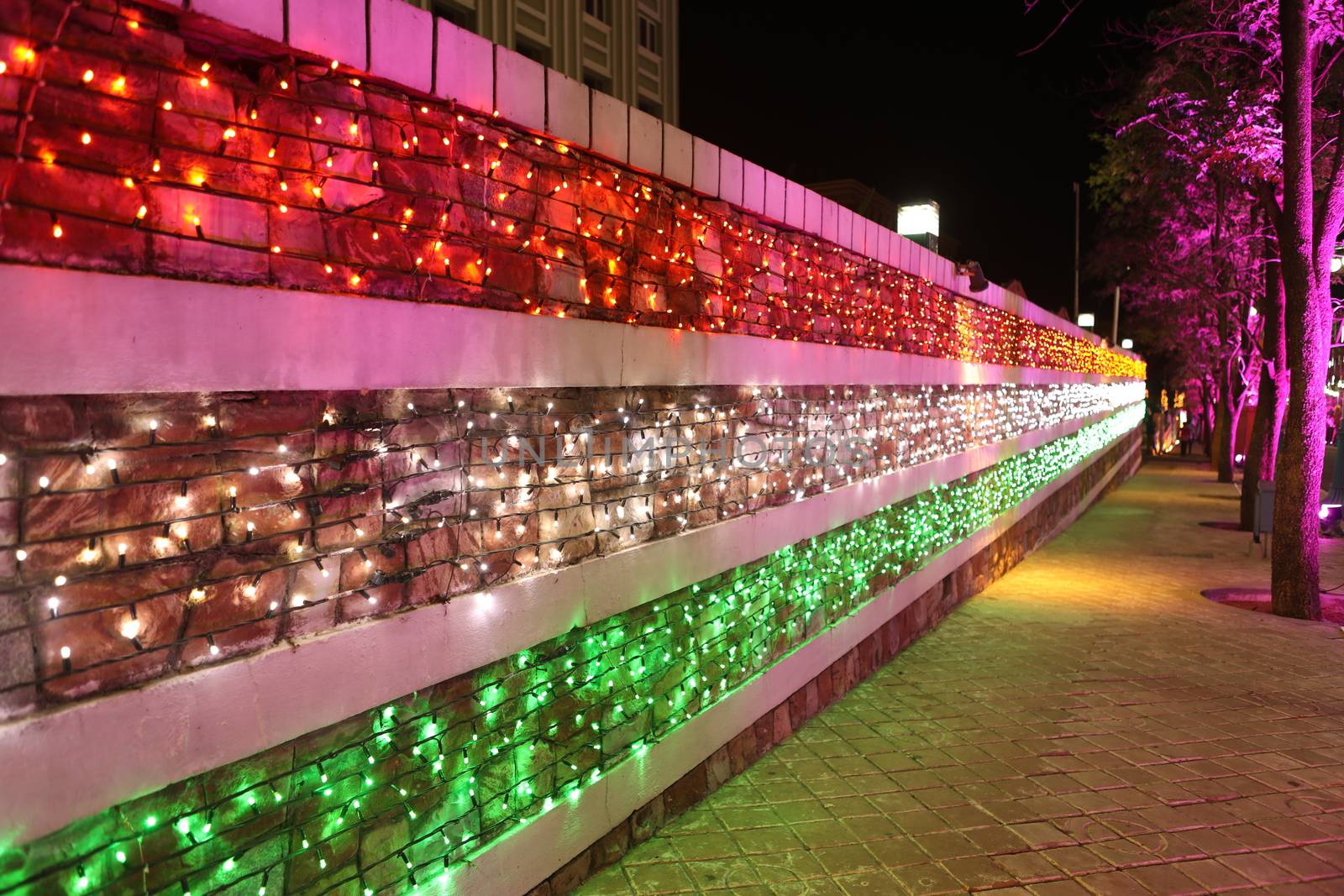 Decorative lights at pub