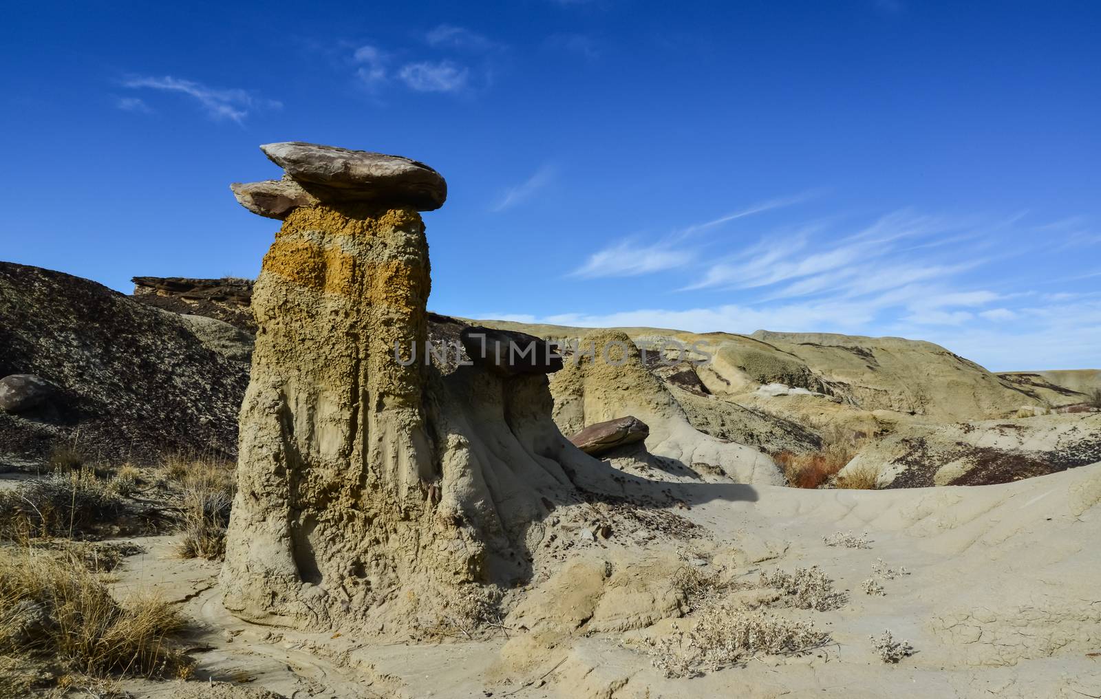 Weird sandstone formations created by erosion at Ah-Shi-Sle-Pah Wilderness Study Area in San Juan County near the city of Farmington, New Mexico. 