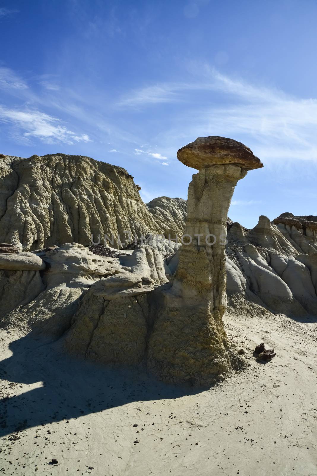 Weird sandstone formations created by erosion at Ah-Shi-Sle-Pah Wilderness Study Area in San Juan County near the city of Farmington, New Mexico. 