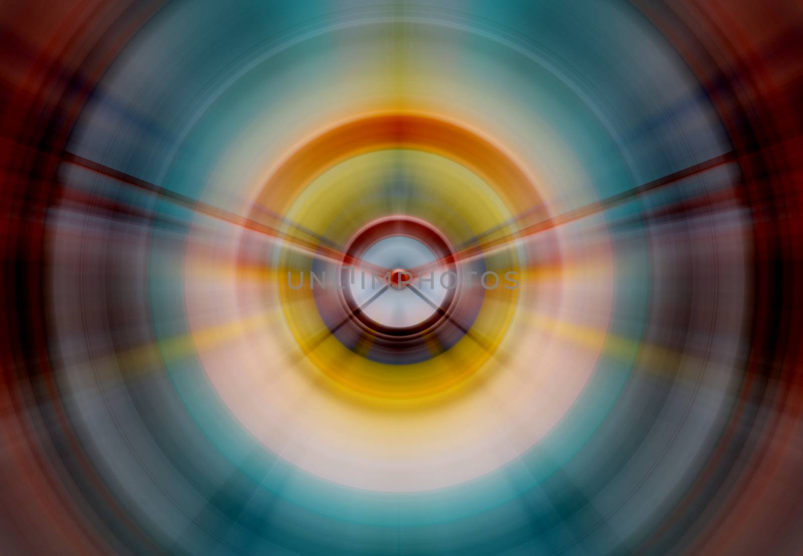 Abstract round background. Circles from the center point. Image of diverging circles. Rotation that creates circles. Bright flash of light. Dynamic movement in space.