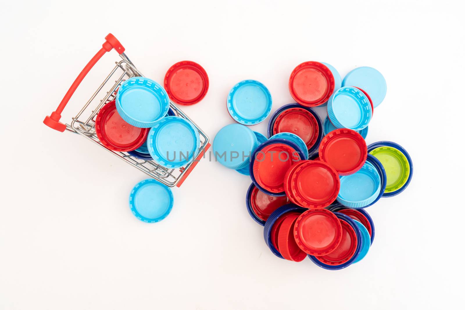Plastic bottle caps. Separate garbage collection. Waste disposal.