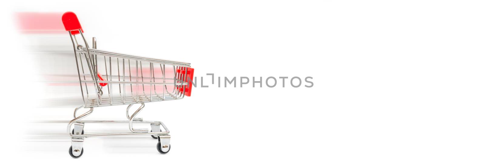 Metal trolley for supermarket. Transportation of products in sto by sandipruel