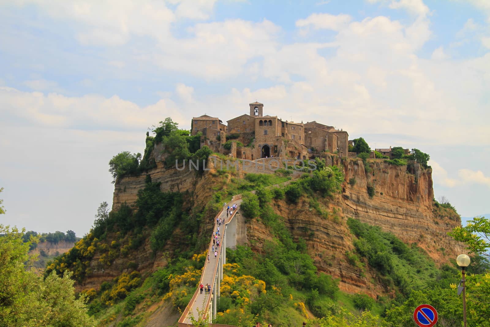 BAGNOREGIO,ITALY 25 APRIL 2020 :village of Bagnoregio isolated village that can not be reached by car only on foot