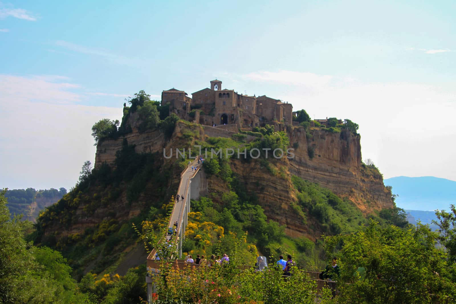 BAGNOREGIO,ITALY 25 APRIL 2020 :village of Bagnoregio isolated village that can not be reached by car only on foot