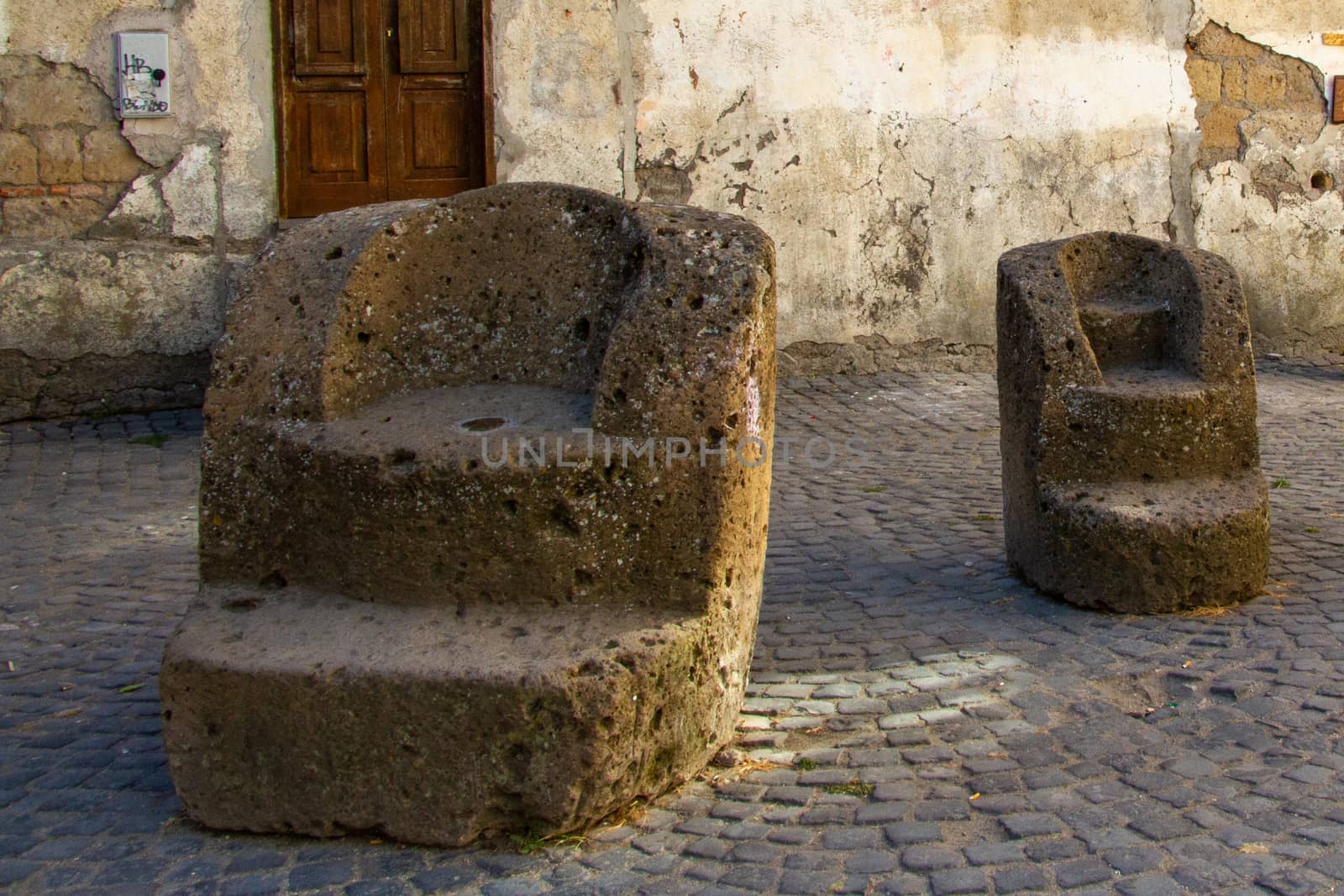 town of Calcata vechhia in italy taken on a sunny day