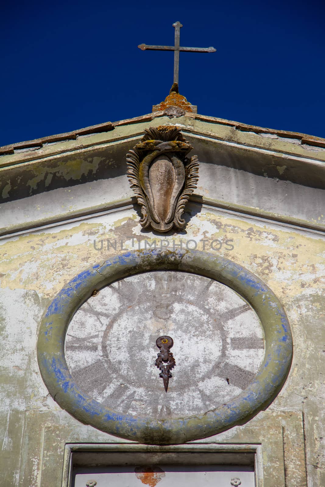 town of Calcata vechhia in italy taken on a sunny day